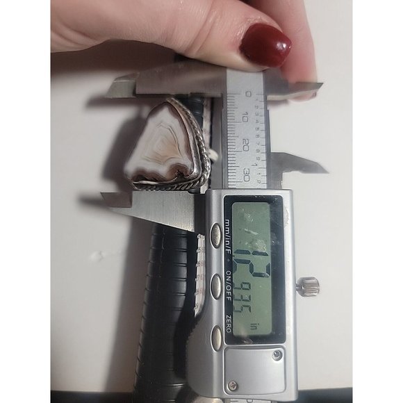 Native AMERICAN AGATE HIPPIE TRIANGLE BIKER RING! - Picture 12 of 16